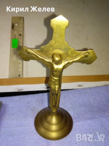 Старо СТИЛНО КРАСИВО МЕСИНГОВО НАСТОЛНО РАЗПЯТИЕ КРЪСТ За ДОМА / КОЛЕКЦИЯ 42673, снимка 13 - Декорация за дома - 43827870