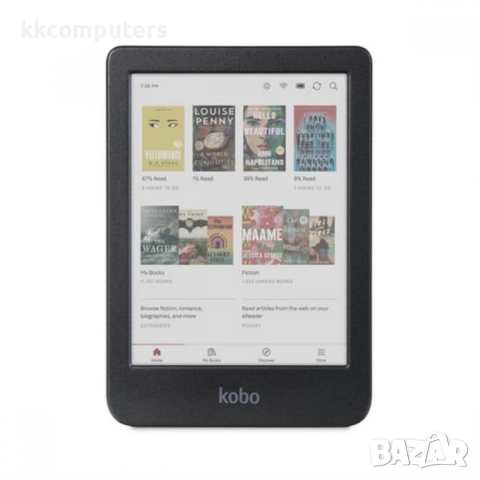 Kobo Clara Colour Четец за е-книги- 6" цветен E-Ink дисплей, 16GB, водоустойчив, черен, снимка 2 - Друга електроника - 52825986