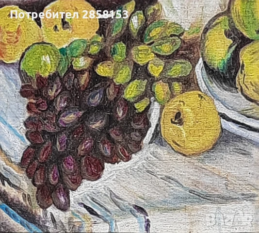 Стара картина,натюрморт на худ. Евгени Бугаев 1925-2002 г, снимка 4 - Антикварни и старинни предмети - 50748268