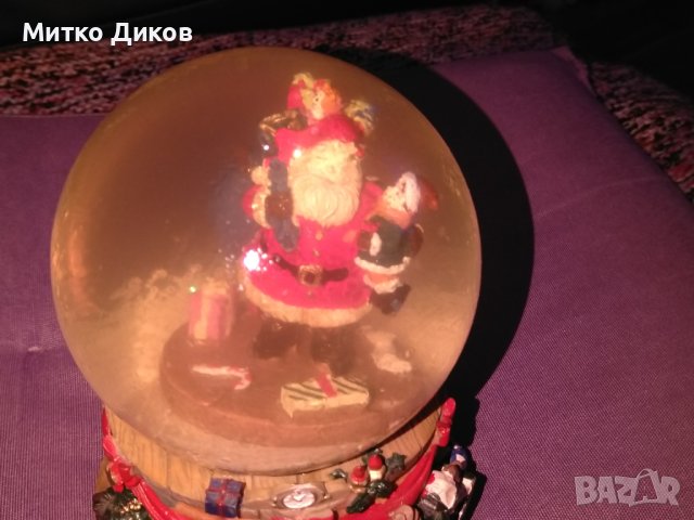 Коледна кристална снежна топка голяма Дядо Коледа Снежен глобус Коледен подарък Фи-100мм Н-148мм