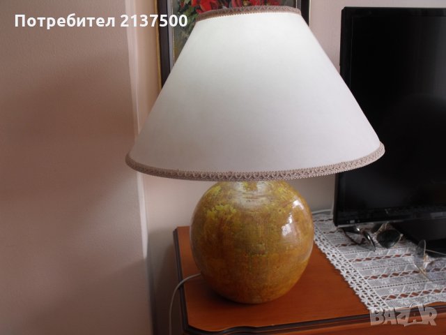 2 бр абажури -бял и оранж, снимка 3 - Настолни лампи - 26931262