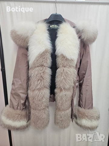 дамска парка с естествен косъм , снимка 2 - Якета - 52629343