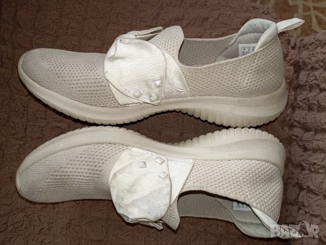 Skechers N 37, стелка 24 см.- Удобни еластични обувки с панделка , снимка 1 - Дамски ежедневни обувки - 40716588