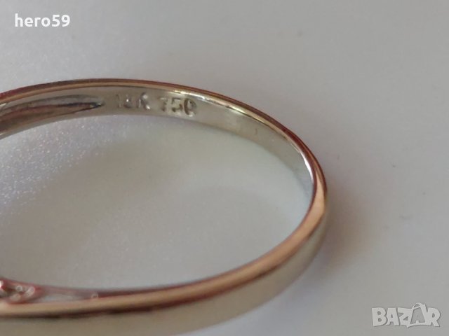 Златен 750 проба дамски пръстен с брилянт 0.9 карата диамант, снимка 15 - Пръстени - 35474173