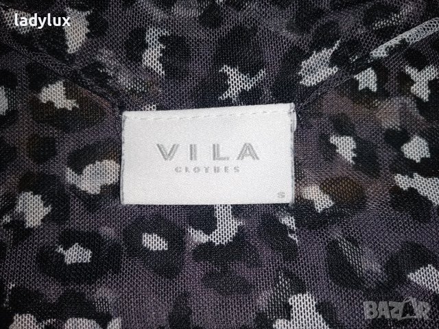 Vila, Тюлена Еластична Блуза, Размер S/М. Код 2156, снимка 4 - Блузи с дълъг ръкав и пуловери - 44068978