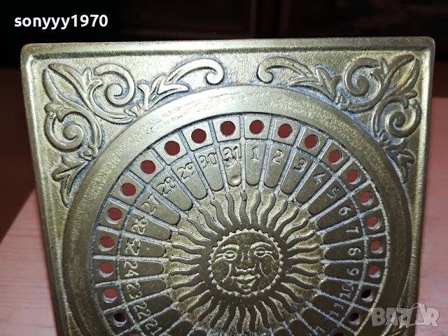 КАЛЕНДАР-МЕД/МЕСИНГ-ВНОС ФРАНЦИЯ 1311221651, снимка 7 - Антикварни и старинни предмети - 38658168