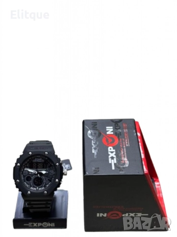 Водоустойчив спортен дигитален часовник EXPONI "Двоен екран,подсветка,аларма, хронометър и др. , ", снимка 5 - Мъжки - 52889487