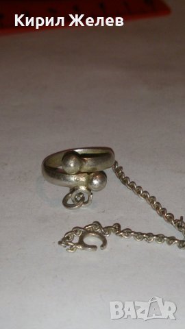 Сребърен пръстен дамски със синджирче - 11938, снимка 4 - Пръстени - 28910715
