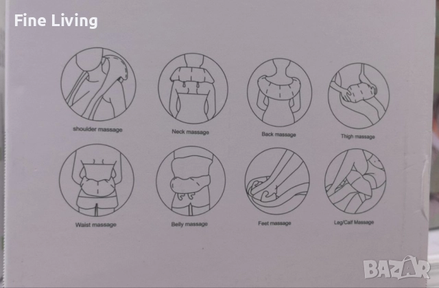 Акумулаторен масажор с топлина за врат,гръб,рамена,крака,за мускулна релаксация, снимка 13 - Масажори - 52185100