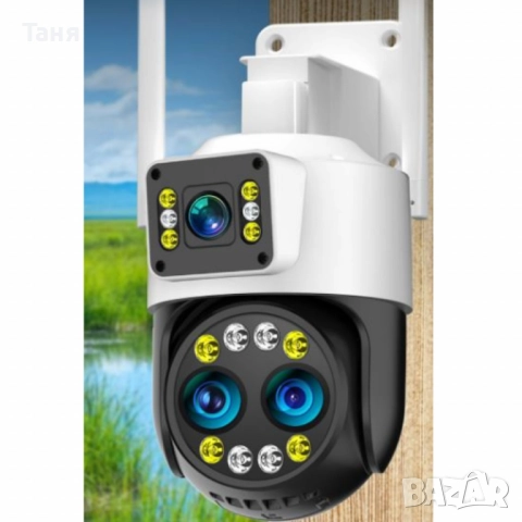 Високотехнологична външна камера за наблюдение с интелигентно нощно виждане и 360° ротация 8 пъти , снимка 2 - Камери - 52390448