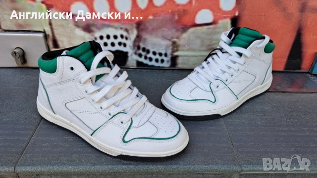 Английски дамски кецове естествена кожа-ZARA 