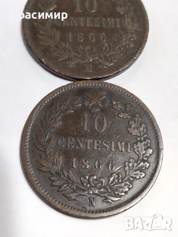 10 Чентесими 1866 г., снимка 3 - Нумизматика и бонистика - 51142179