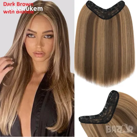 НОВИ! Синтетични екстеншъни за коса, различни видове, снимка 4 - Аксесоари за коса - 47844946