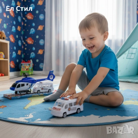 Комплект полицейски хеликоптер и бус S.W.A.T., снимка 2 - Влакчета, самолети, хеликоптери - 53586509