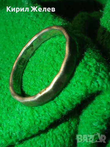 СТАР СРЕБЪРЕН ПРЪСТЕН ТИП МНОГОЪГЪЛНА ХАЛКА ОКСИДИРАНО СРЕБРО 925 РЪЧНА ВИНТИДЖ ИЗРАБОТКА 25185, снимка 4 - Пръстени - 34654816