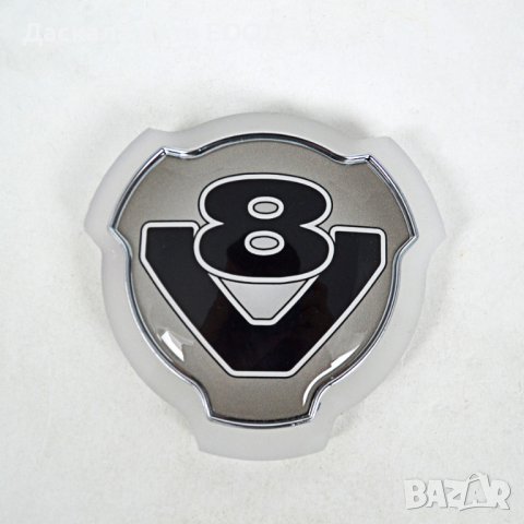 Огледална табелка V8 външна за решетка 12-24V бял неон, снимка 1 - Аксесоари и консумативи - 38234667