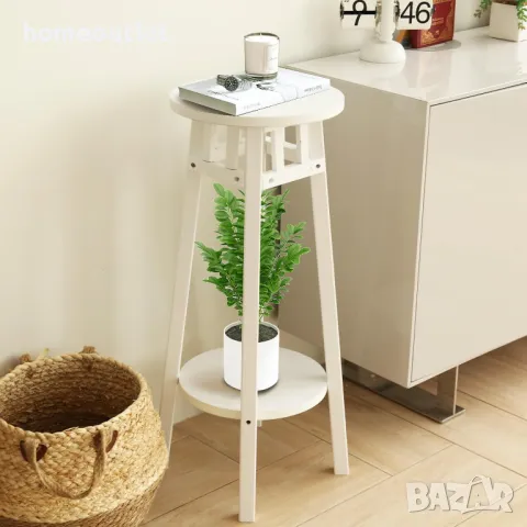 ПРОМОЦИЯ Стойка за цветя на 2 нива в бяло (к-кт от 2 бр) UNHO XJJ669, снимка 3 - Стайни растения - 49116069