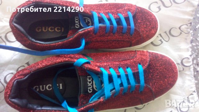 Gucci Гучи металик маратонки № 36 и № 37 made in Italy, снимка 2 - Маратонки - 26492410