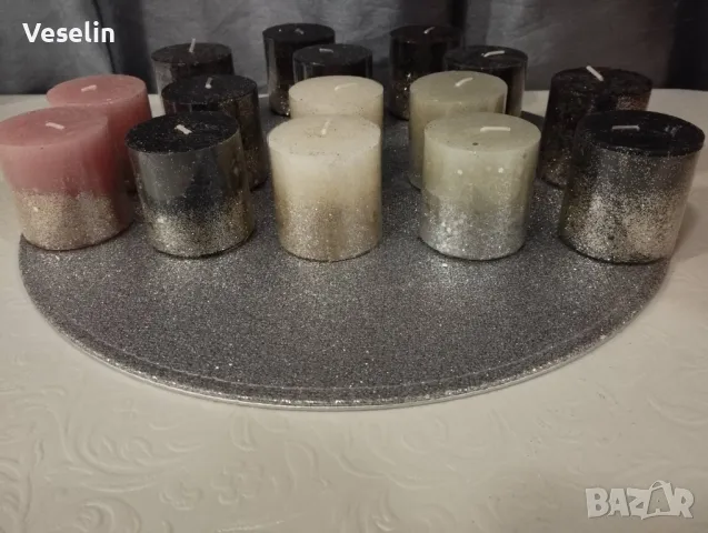 Свещи с брокат , снимка 1