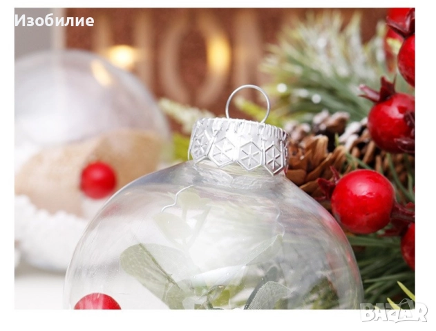 Комплект прозрачни коледни топки за украса - 16 броя в комплект, снимка 7 - Декорация за дома - 52386302