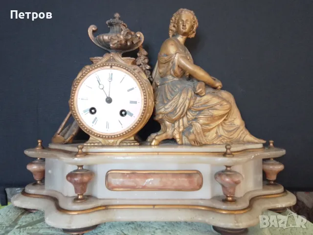 каминен настолен часовник 38/28 см