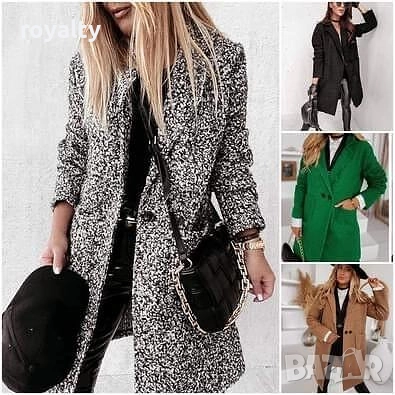 Елегантно дамско палто в меланж, снимка 2 - Палта, манта - 52073776