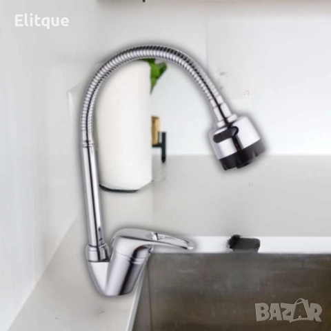 Смесител за вода с гъвкав чучур, верт. с покр. от хром, снимка 4 - Други стоки за дома - 52852443