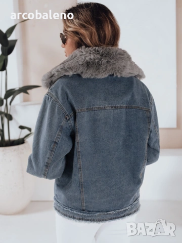 Дамско дънково яке с косъм FURDENIM, снимка 4 - Якета - 47709772