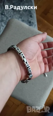 Две сребърни гривни и кръстче , снимка 6 - Гривни - 49751836