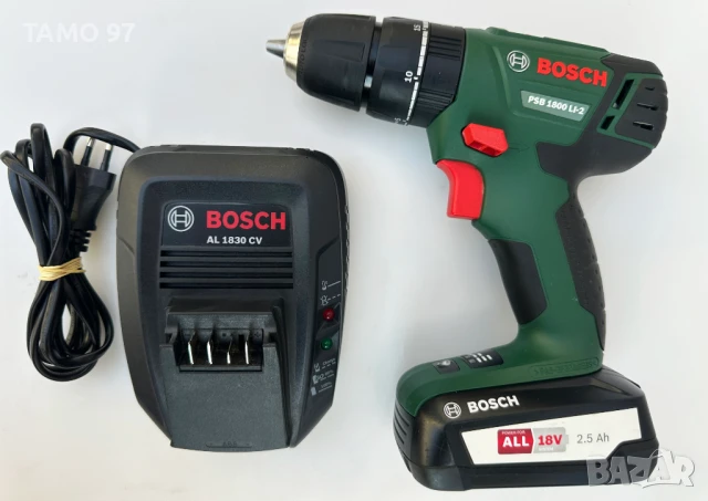 BOSCH PSB 1800 Li-2 - Ударен винтоверт 18V 2.5Ah като нов!, снимка 2 - Винтоверти - 51257002