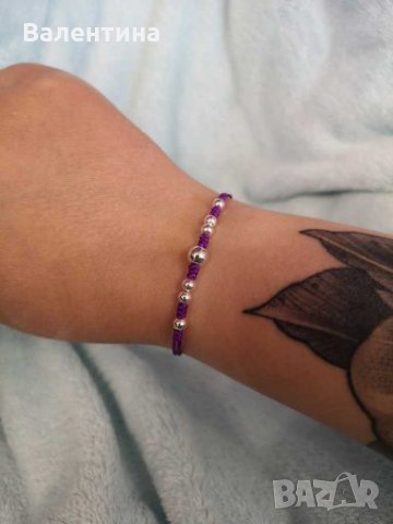 Дамска, детска гривна със сребърни мъниста , снимка 2 - Гривни - 28221084