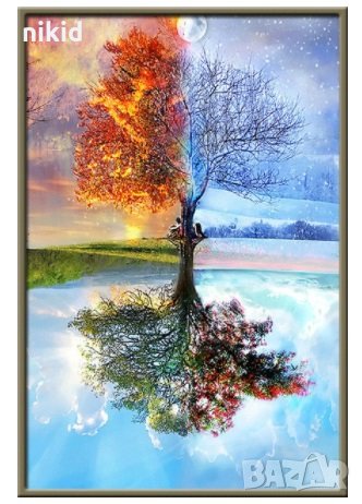 Четири сезона Сезони 5D гоблен диамантен гоблен картина мозайка за направа по схема с камъчета