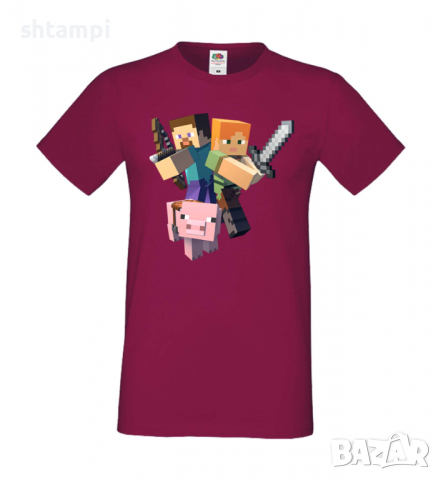 Мъжка тениска майнкрафт Minecraft 2,Minecraft,Игра,Забавление,подарък,Изненада,Рожден Ден., снимка 6 - Тениски - 36495016