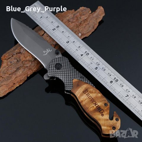 Сгъваем ловен нож Browning x50 с иноксово покритие на острието, снимка 3 - Ножове - 40206155