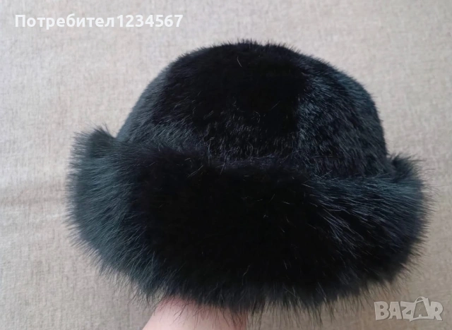Нова зимна шапка с косъм/ налични всички цветове, снимка 3 - Шапки - 53113382