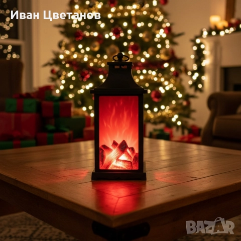 LED декоративен фенер с ефект на жив пламък, снимка 2 - Декорация за дома - 52596774