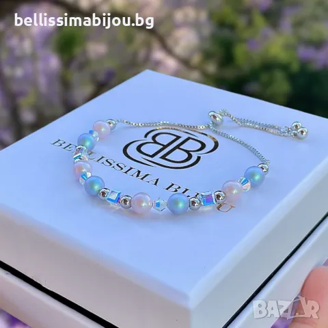 Дамска Гривна с Кристали и Перли Сваровски/Swarovski