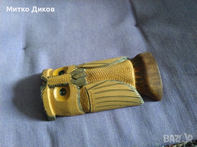 Дървен бухал сова за украса ръчна изработка Н-103мм и размер 52х25мм, снимка 7 - Декорация за дома - 40581355