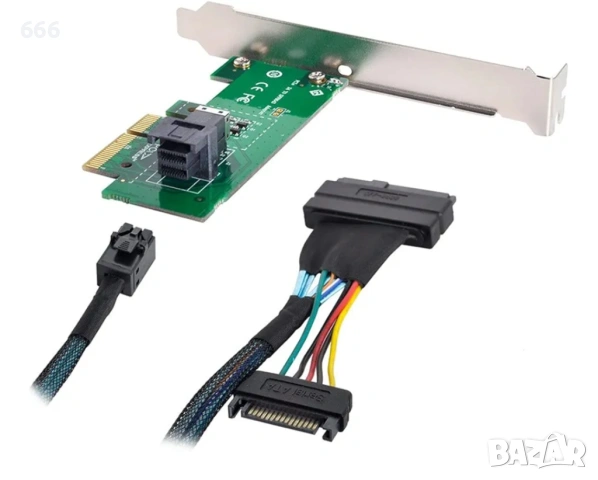 PCI-E 3.0 4.0 към SFF-8643 адаптер за карта и U.2 U2 SFF-8639 NVME PCIe SSD кабел за дънна платка , снимка 8 - Друга електроника - 53237130