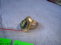СТАРИНЕН МЕДЕН с ДЪЛБОКА ПОЗЛАТА СКЪПОЦЕНЕН ПРЪСТЕН с ПОЛИРАН НАТУРАЛЕН ЯСПИС РЪЧНА ИЗРАБОТКА 22219, снимка 8