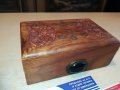 КРАСИВА ДЪРВЕНА КУТИЯ С ЧЕРЕН КАМЪК-16Х10Х6СМ, снимка 7