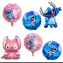 Стич stitch кръгъл фолио фолиев балон хелий или въздух парти рожден ден, снимка 1