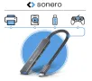 Sonero S-UH110-001 USB хъб, 4 порта, 1x USB 3.2 с 5 GB/s, 3X USB 2.0 с 480 MB/s, USB-C щепсел, снимка 2