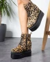 Боти на платформа - леопардов принт (кафяво с черно) - BML88 , снимка 1