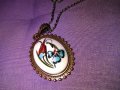 Колие  за врата в комплект с пръстен -мед и керамика ръчно рисувана, снимка 10