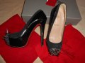 Christian Louboutin Asteroid 140 suede and patent-leather pumps, снимка 1