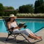 Сгъваем градински шезлонг с нулева гравитация и сенник – комфорт за пълна релаксация, снимка 4