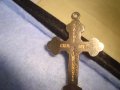 СТАРО КРАСИВО ПОЗЛАТЕНО КАТОЛИЧЕСКО РЕЛЕФНО РАЗПЯТИЕ КРЪСТЧЕ 12662, снимка 4