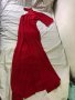 Дамска екстравагантна дълга червена рокля, снимка 1