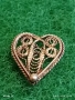 Винтидж бижу във формата на сърце филигранна изработка ювелирна изработка 52456, снимка 3
